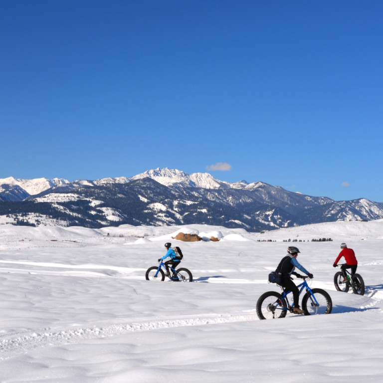 People fat biking at Pearrygin Lake State Park